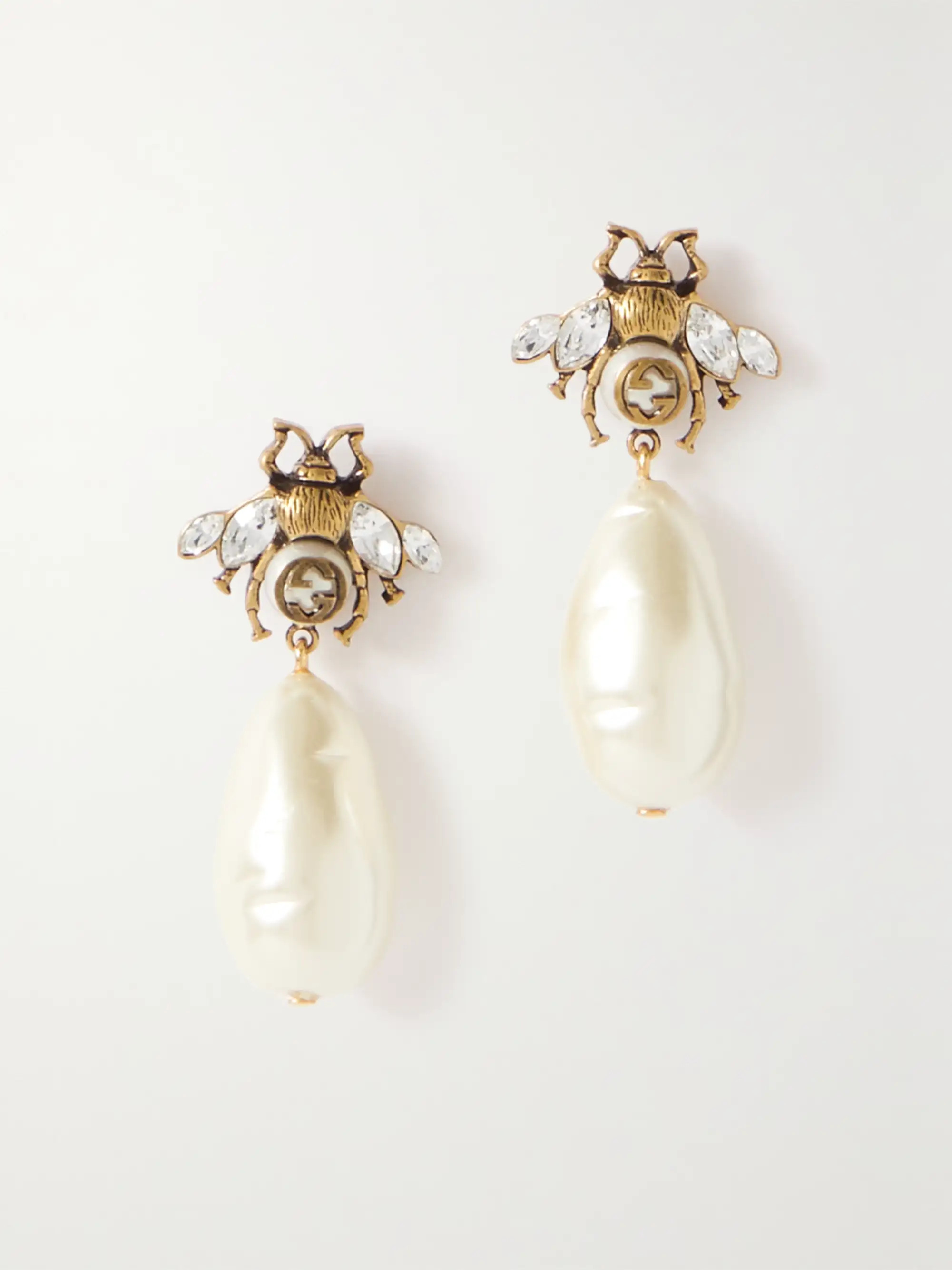 Gold-tone, faux pearl and crystal earrings | NET-A-PORTER (UK & EU)