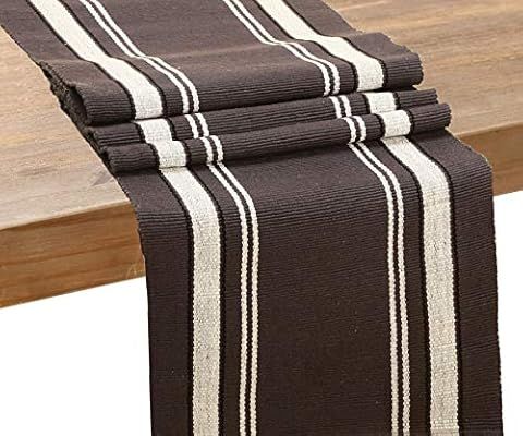 Cotton Table Runners - Striped Table Runner Farmhouse - French Table Runner - Gray Table Runners ... | Amazon (US)
