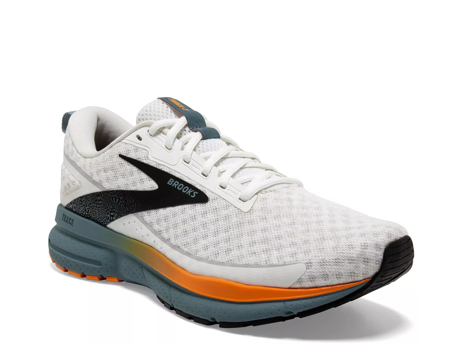 Brooks Trace 3 Running Shoe | Men's | White/Orange | Size 8.5 | Sneakers | DSW