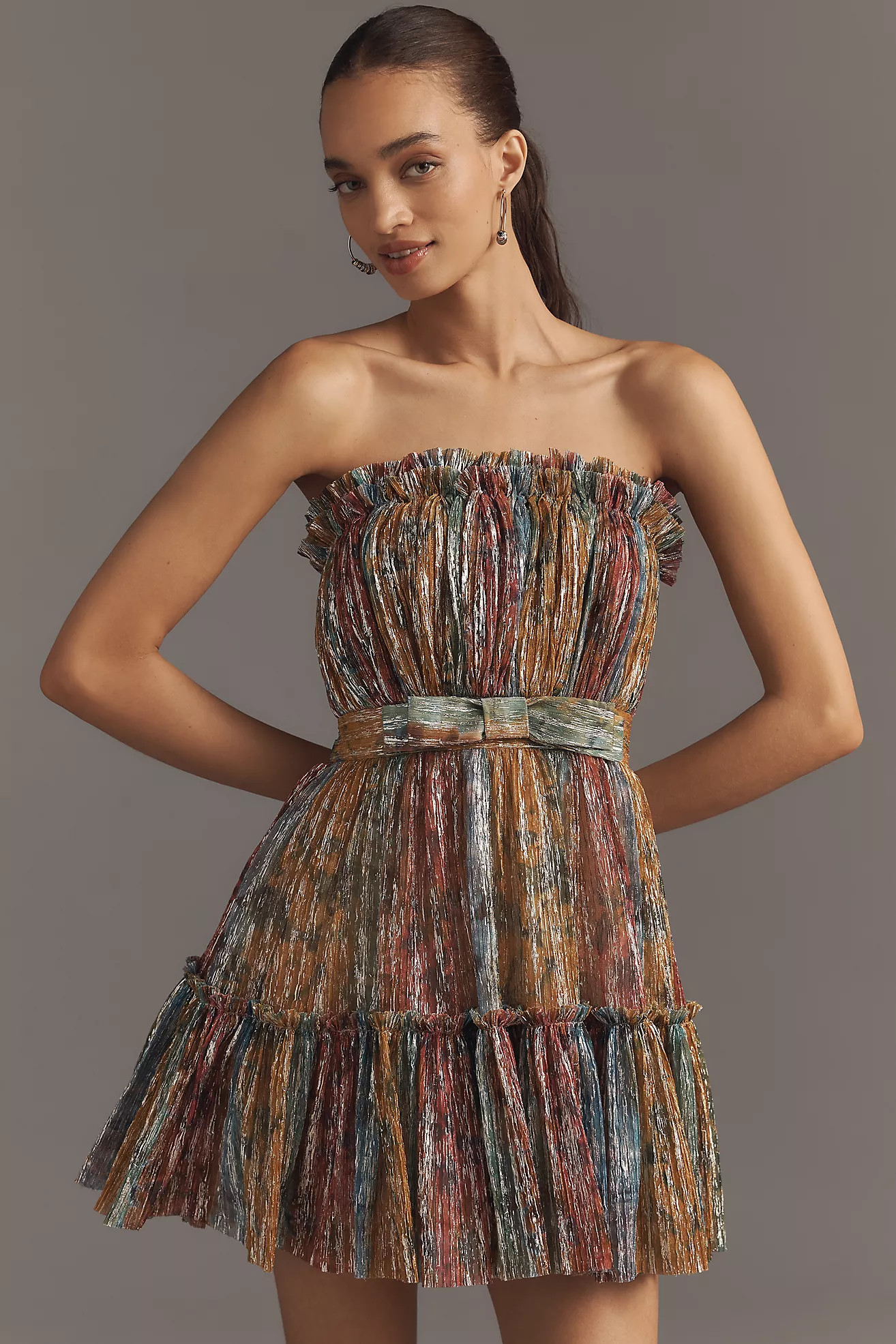 Dress The Population Petra Strapless Pleated Mini Dress | Anthropologie (US)