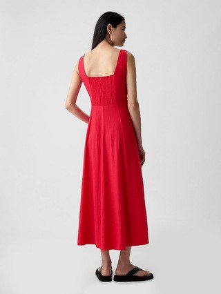 Linen-Blend Midi Dress | Gap (US)