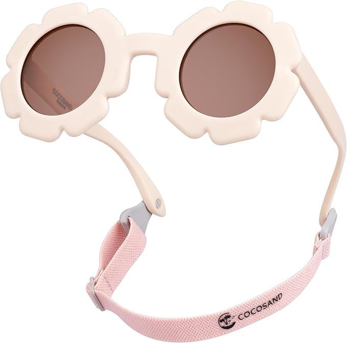 COCOSAND Toddler Sunglasses with Strap Polarized Lens Retro Flexible Flower Frame for Baby Kids B... | Amazon (US)