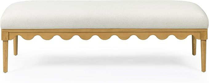 Tov Furniture Oodle Cream Vegan Mohair Bench | Amazon (US)