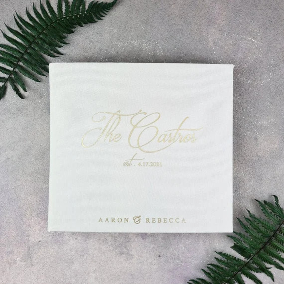 Ivory Wedding Album With Foil Gold Lettering, Personalized Photo Guest Book, Instax Wedding Book,... | Etsy (US)