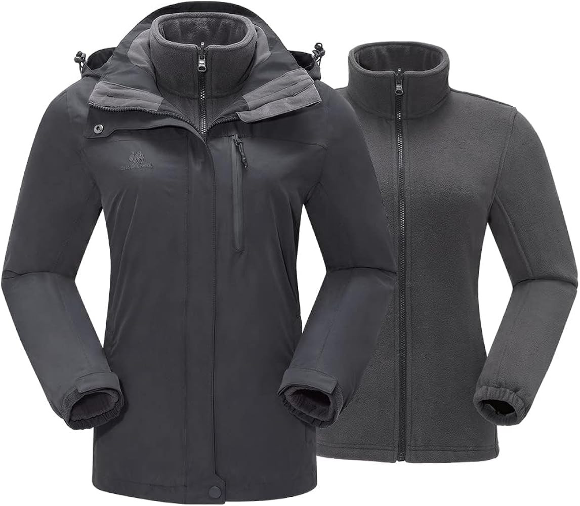 CAMEL CROWN Women's Waterproof Ski Jacket 3 in 1 Winter Coat Windbreaker Snowboard Jackets for Ra... | Amazon (US)