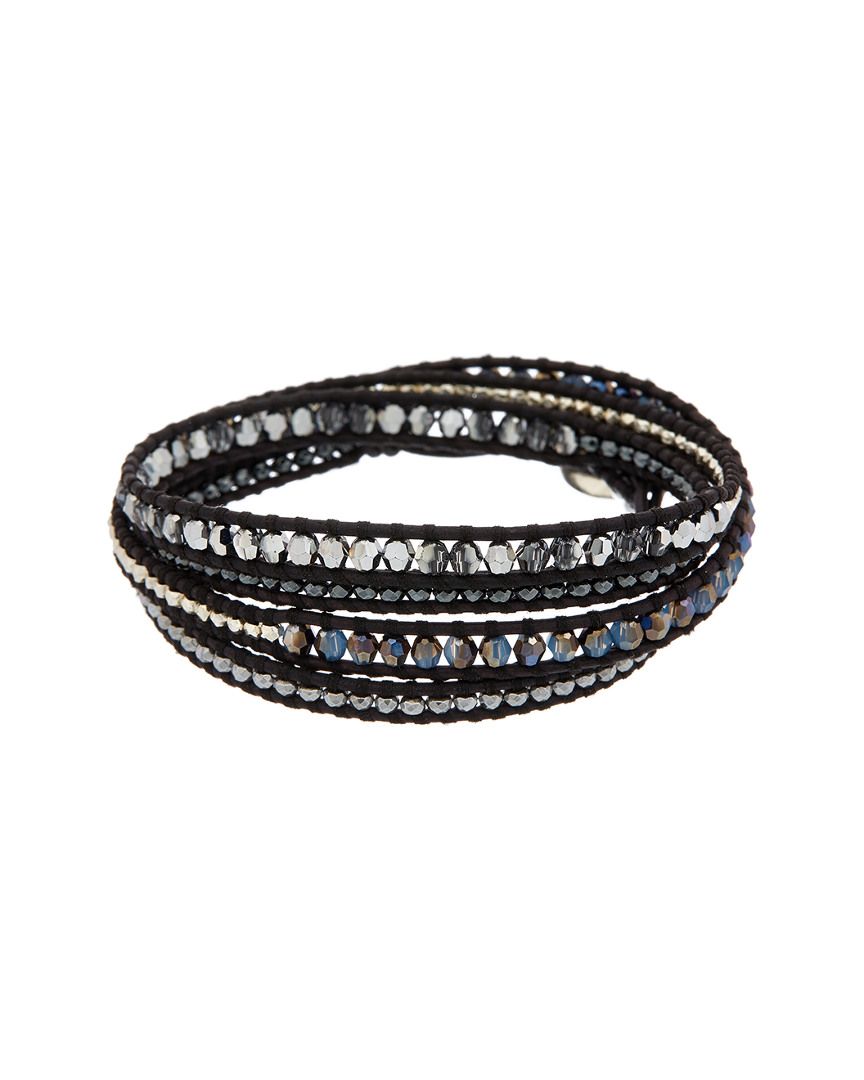 Chan Luu Silver Plated Hematite & Swarovski Crystal Wrap Bracelet | Ruelala