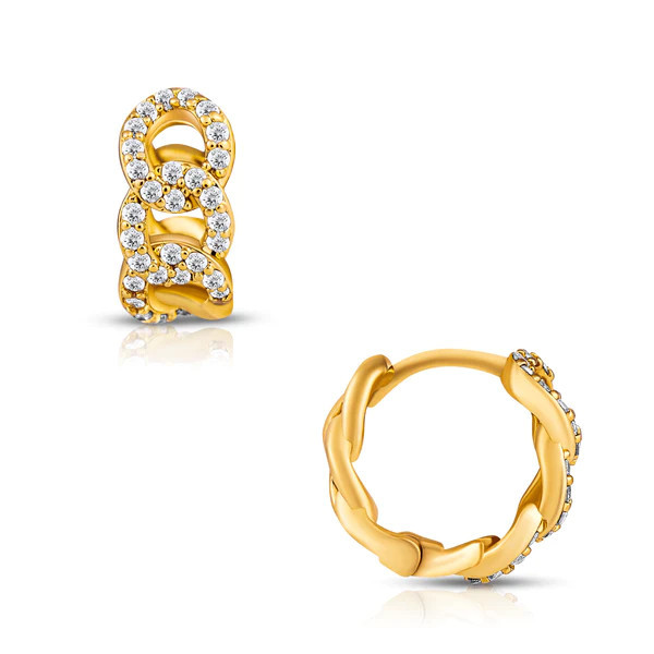 Ellie Vail - Anika Chain Huggie Hoop Earring | Ellie Vail Jewelry