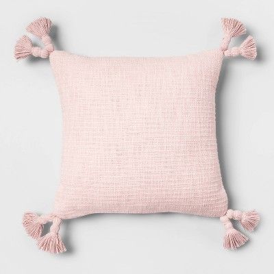 Cotton Textured with Tassels Square Throw Pillow - Opalhouse™ | Target