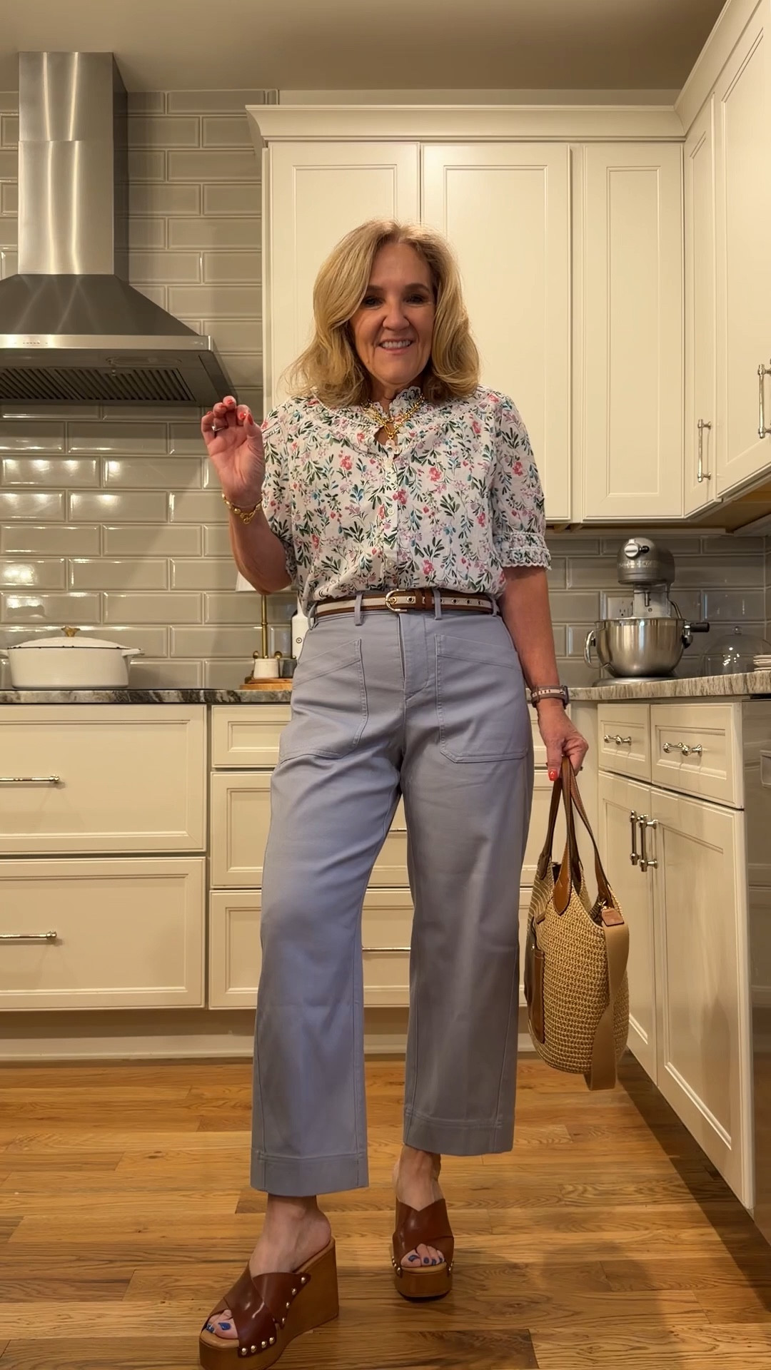 Tap the 🔔 and heart ❤️ to make sure you find this post later! @Spanx Spanx stretch twill barrel pants I did size down to a small petite 
Blouse size medium 
10% off my bag with code NANETTE 

#LTKootd #LTKOver40 #LTKPetite