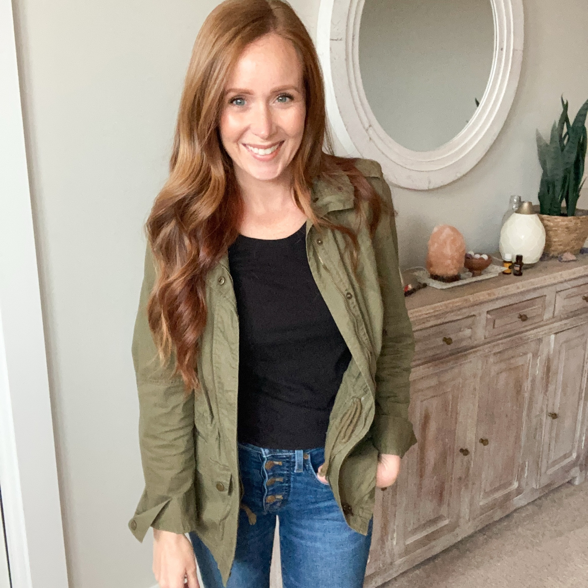 My go to jacket when I need to style a simple outfit is the women’s military jacket. It’s lightweight, so comfortable, and adds the perfect touch to any outfit. I’ve had this for 4 years and it’s still amazing, washes so well. I got my normal size, also has zip and snap closure with added drawstrings at the waist for more of a figure flattering look.

#LTKOver40 #LTKStyleTip #LTKFindsUnder100