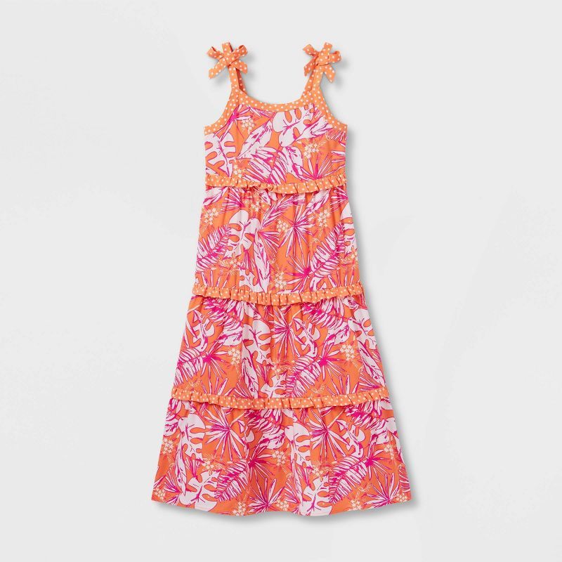 Girls' Sleeveless Mixed Media Tiered Maxi Dress - Cat & Jack™ | Target