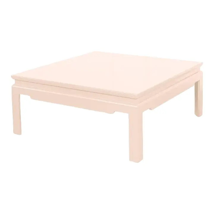 Modern Ming Coffee Table Custom Built and Lacquered Pink Moire | Chairish