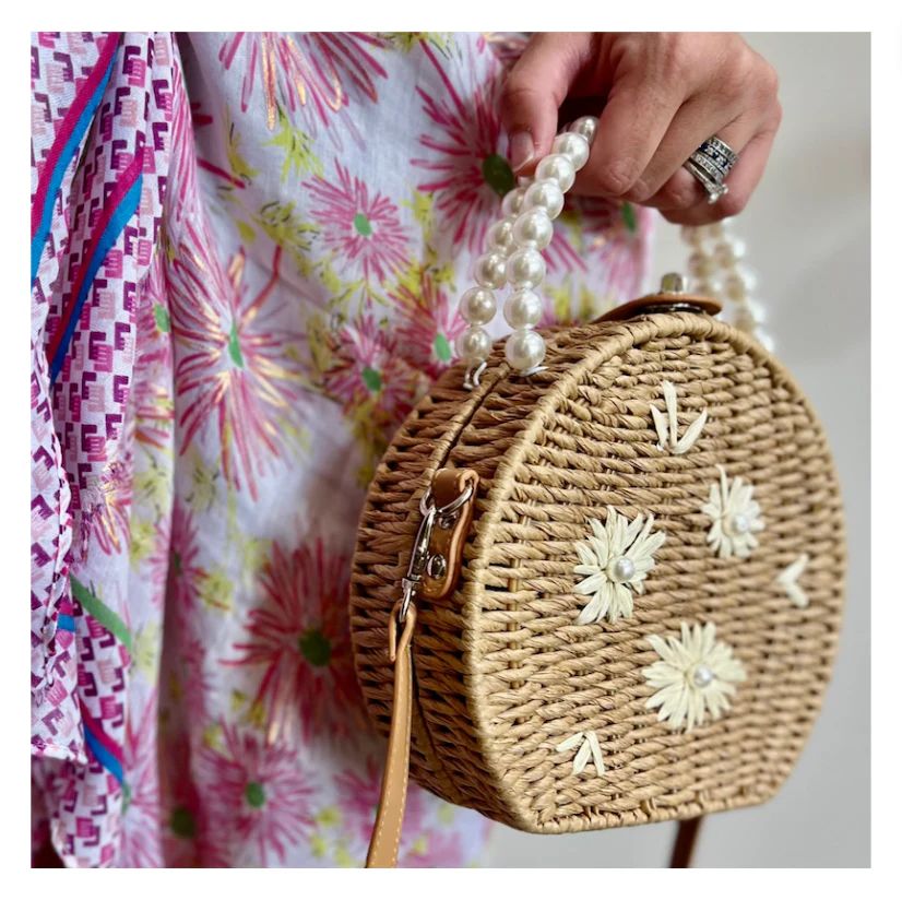 Woven Purse with Pearls | Shop Bijou