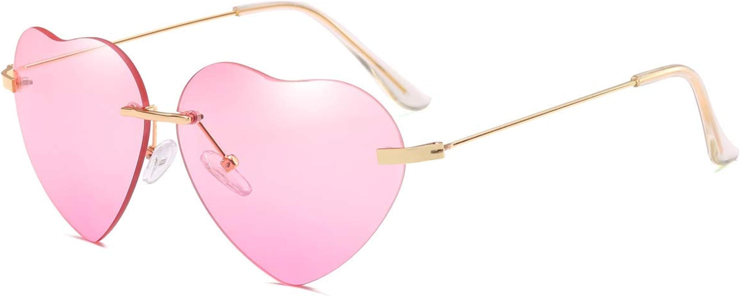 Dollger Heart Sunglasses Thin Metal Frame Lovely Heart Style for Women | Amazon (US)