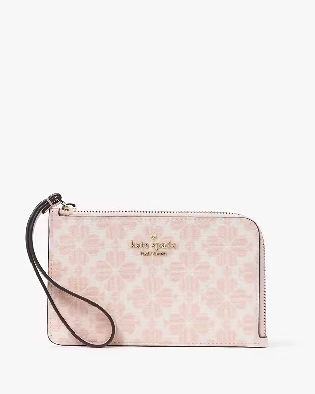 Lucy Spade Flower Small L-Zip Wristlet | Kate Spade Outlet