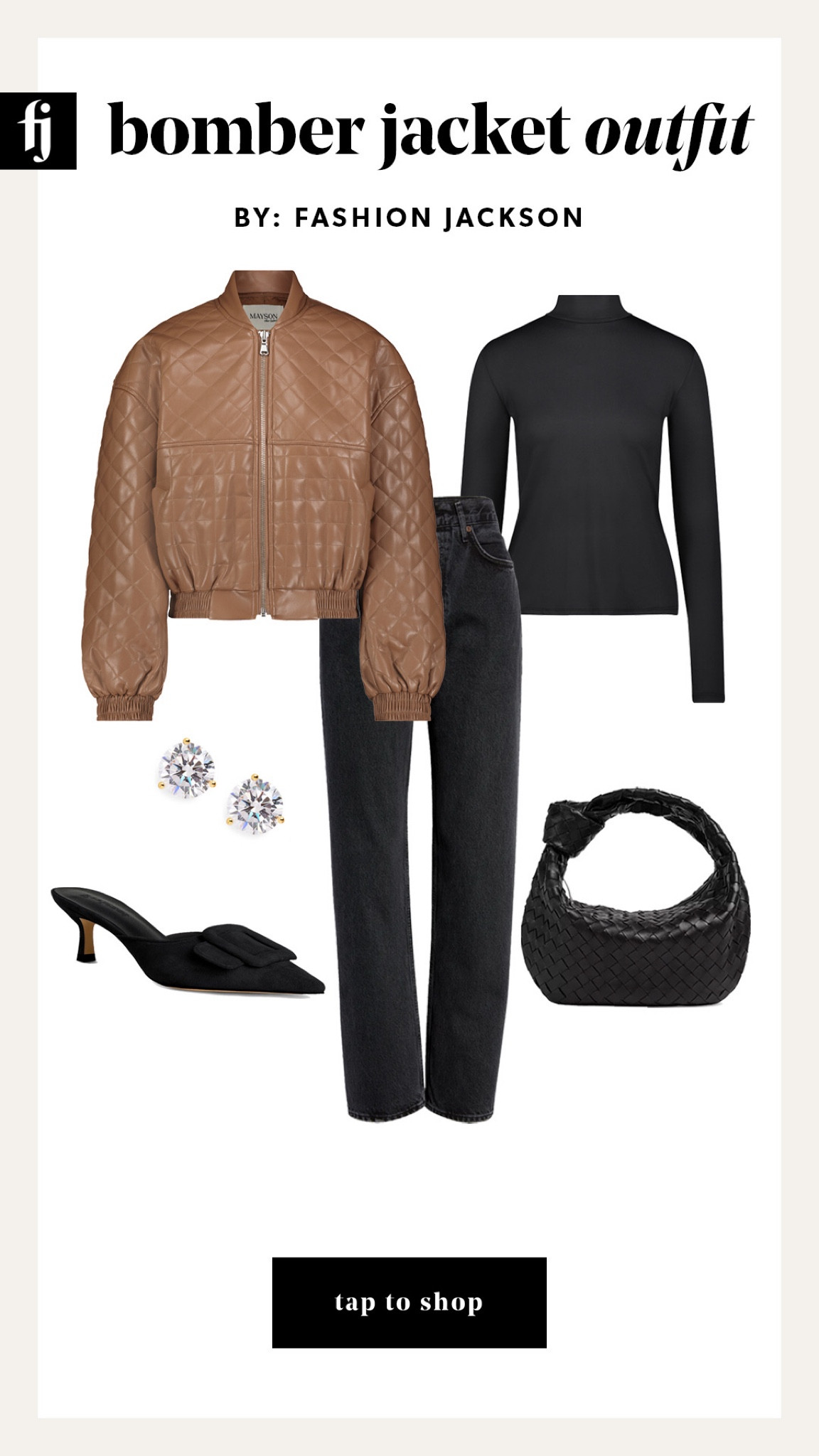 Fall outfits, quilted vegan leather bomber jacket, black turtleneck, black jeans, black mules #falloutfits #jeans 

#LTKshoecrush #LTKstyletip #LTKfindsunder100