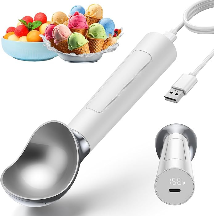 Heated Ice Cream Scoop, Electric heated ice cream scoop that heats up to 158°F for hard ice crea... | Amazon (US)