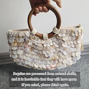 Shell Beaded Clutch Purse for Women Luxury Handmade Top Handle Bag Beach Evening Handbag for Summ... | Amazon (US)