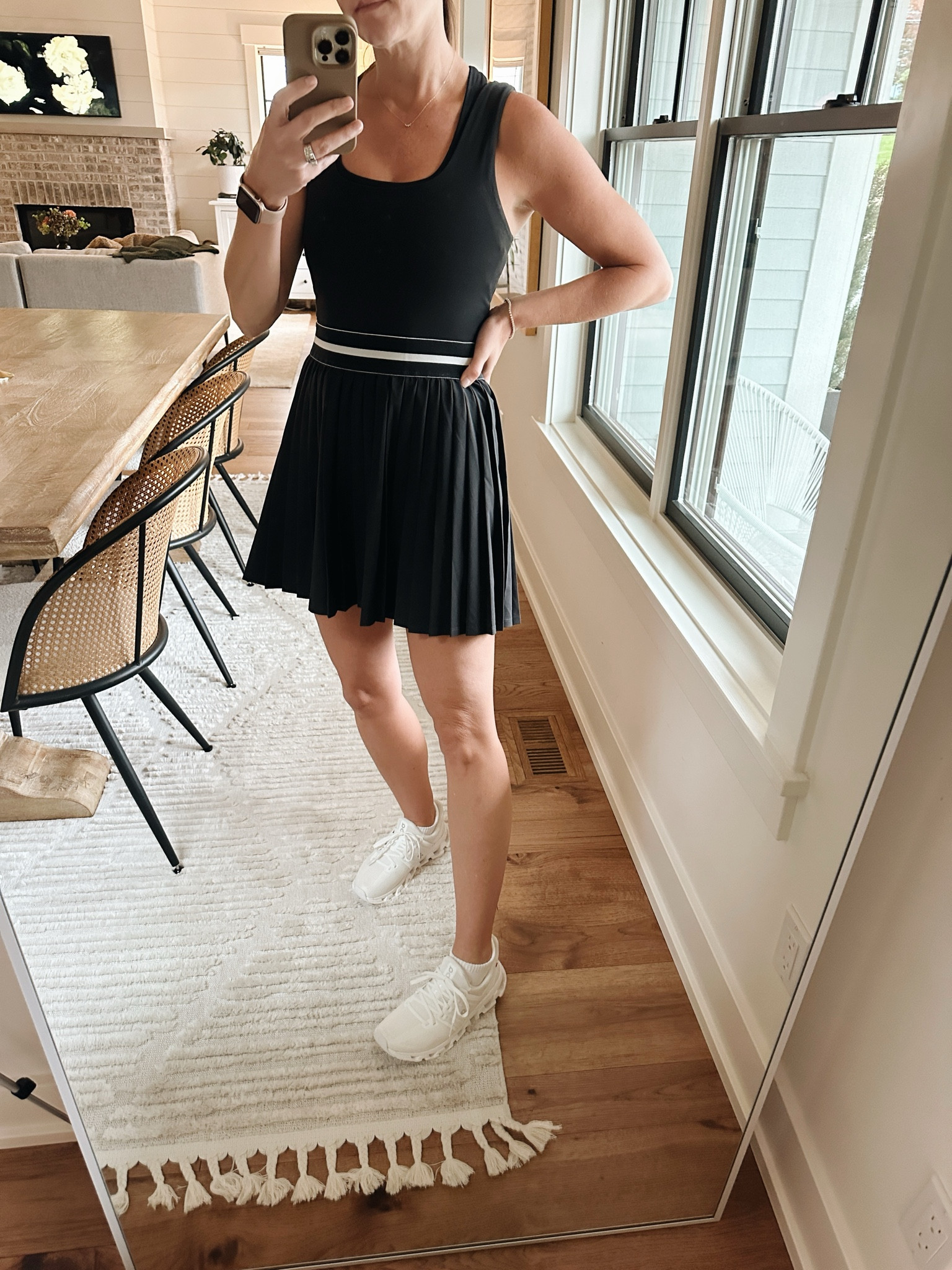 Dress runs a touch small,  I’m in a size small, if between sizes go with the bigger size 

#LTKOver40 #LTKFindsUnder50 #LTKActive