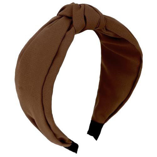 Amariver Brown Headbands for Women Wide Knotted Headband Top Knot Hair Band Non-slip Head Band Soft Fashion Brown Accessories for Women Girls | Amazon (US)