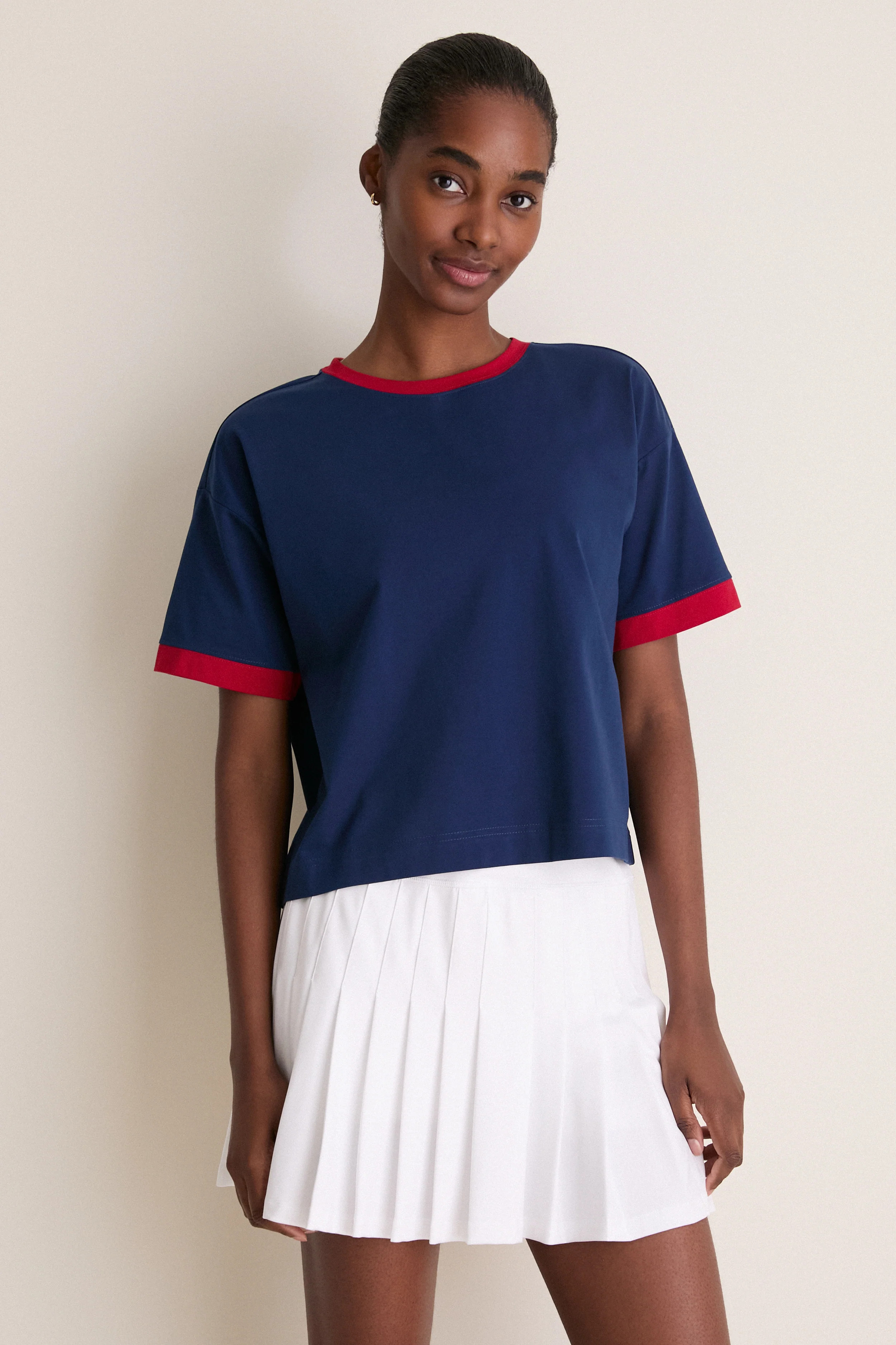 Navy and Red Flo Performance Cotton Ringer Tee | Tuckernuck (US)