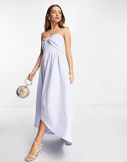 True Violet bow front high low midi dress in powder blue | ASOS (Global)