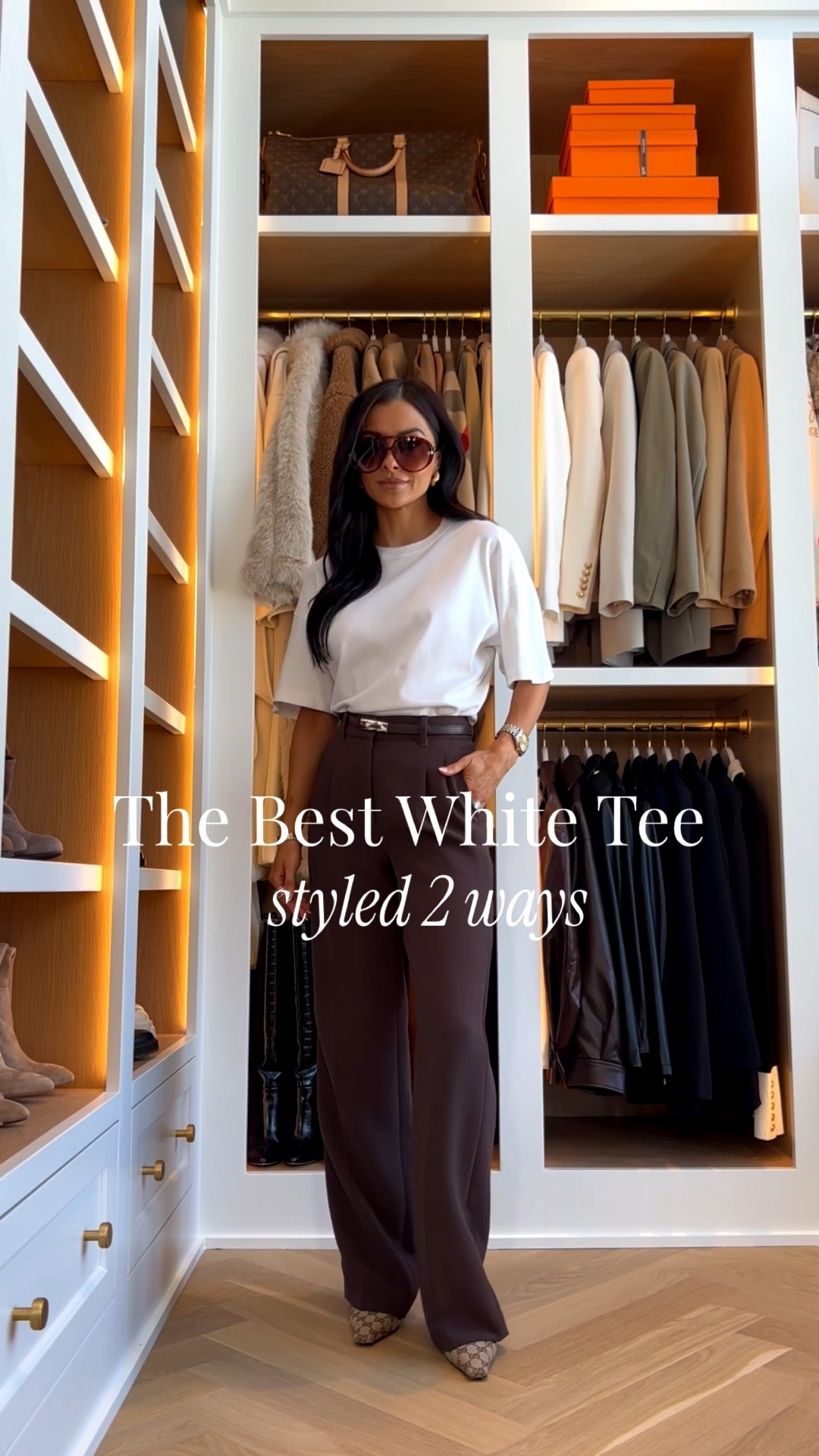 The best white tee styled two ways. This white tee from Aritzia is the elevated basic I tell all my friends to buy because it is not sheer and subtly cinches the waist. One look pairs it with the Aritzia Effortless Crepette pant and a Zara faux leather jacket, and the other with classic denim and a faux fur coat for cozy spring outfit inspiration.

White Tee - wearing an XS
Aritzia Pants - wearing size 0, available in multiple lengths
Adolge Denim - wearing a 24, runs TTS
Linking similar faux fur coats

miamiamine aritzia barclay t shirt best white tee spring outfit ideas aritzia effortless crepette pant zara faux leather jacket casual denim outfits elevated basics capsule wardrobe staples everyday outfit inspiration chic minimalist style

#LTKPetite #LTKOver40 #LTKootd