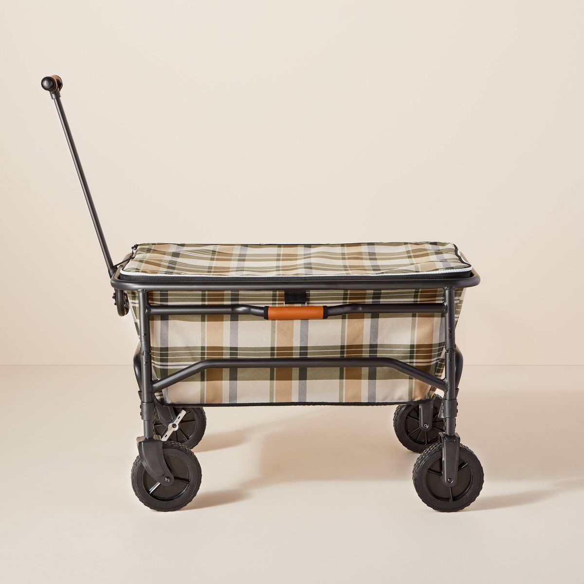Autumn Plaid Collapsible Utility Wagon Green/Cream/Almond/Blue - Hearth & Hand™ with Magnolia | Target