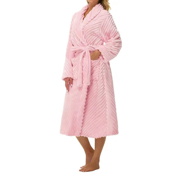 MOSHU Premium Robes for Women Super Soft Cozy Fleece Womens Robe Plush Long Bathrobe with Pockets | Walmart (US)