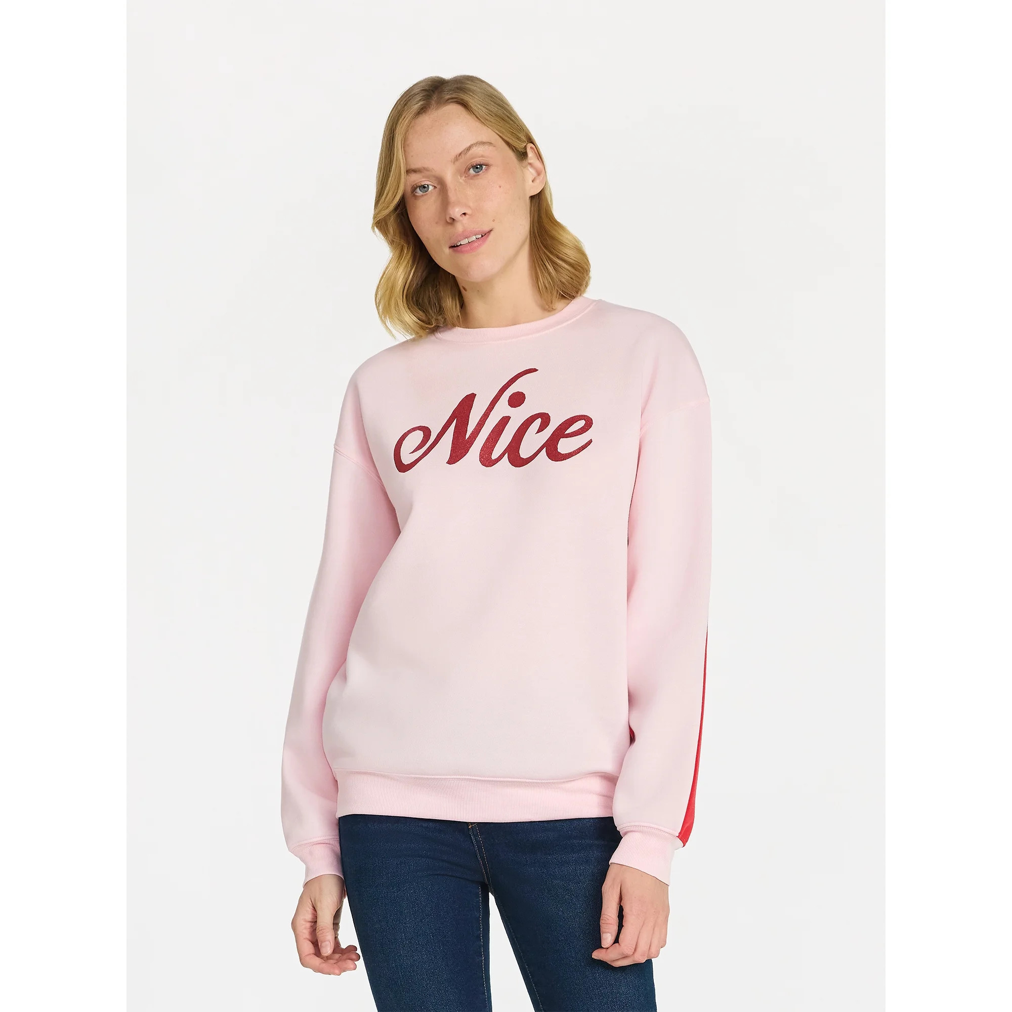 Christmas Women's Naughty and Nice Graphic Fleece Sweatshirt, Sizes XXS-XXL | Walmart (US)