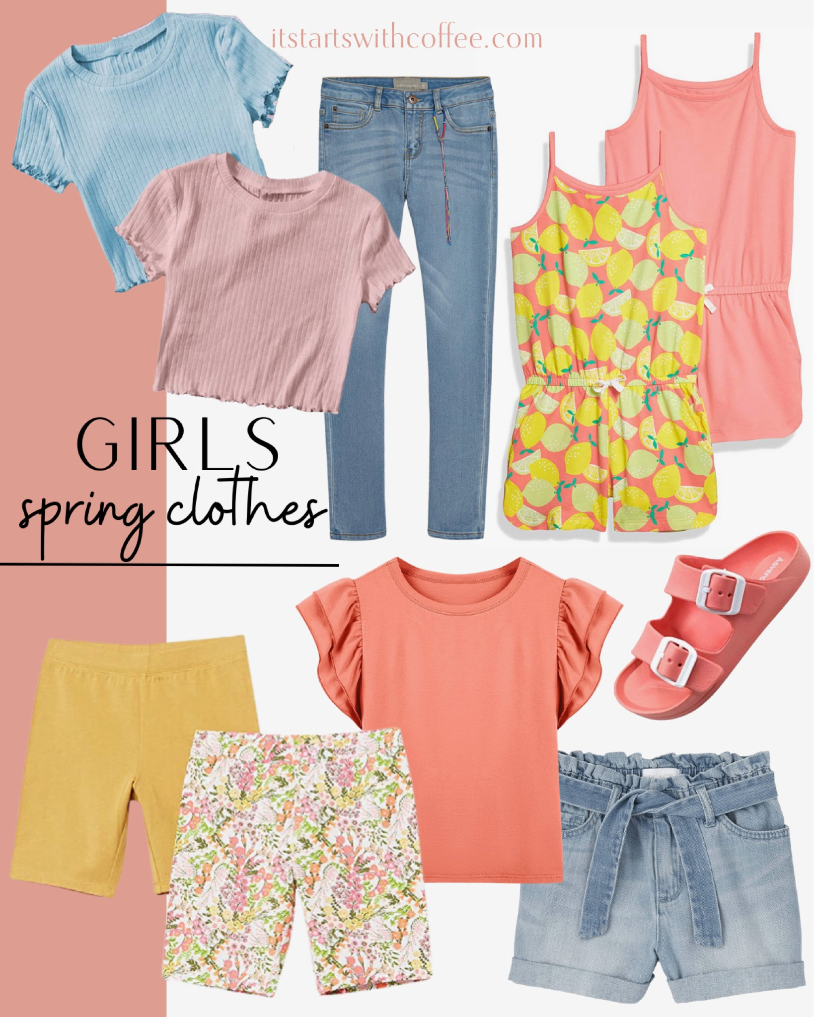 Girls clothes for spring include flutter sleeve top, biker shorts set, paper bag top shorts, slide shoes, romper set, rib knit shirts, and skinny jeans.

Kids clothes, girls spring clothes, Amazon finds, Amazon kids, kids clothing

#LTKstyletip #LTKkids #LTKunder50