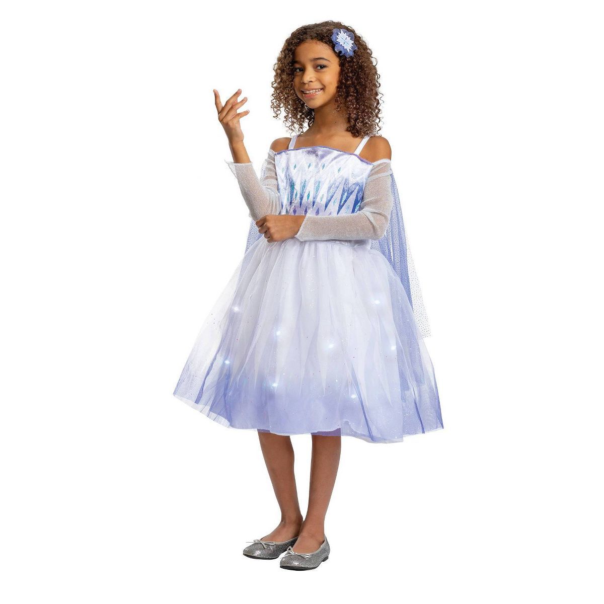 Kids' Disney Frozen Elsa Deluxe Light Up Halloween Costume Dress with Headpiece S (4-6x) | Target