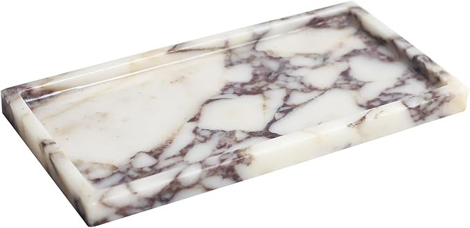 FutureStone 100% Natural Luxury Calaccata Viola Marble Small Hand Towel Tray Holder Organizer, Ma... | Amazon (US)