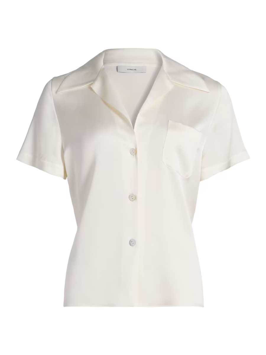 Vince Silk Button-Front Shirt | Saks Fifth Avenue | Saks Fifth Avenue