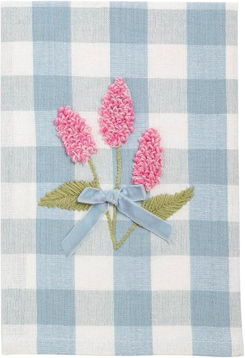 Mud Pie Pink Flower Embroidered Towel | Amazon (US)