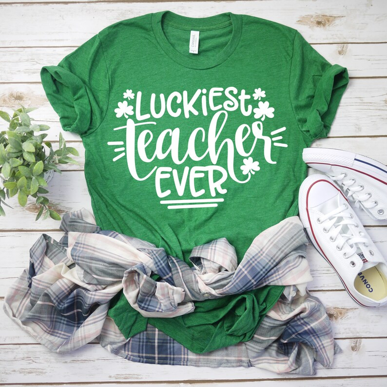 Luckiest Teacher Ever, Teacher St. Patrick Day Shirt, St. Patrick Day Shirt, Patty Day Shirt, St.... | Etsy (US)