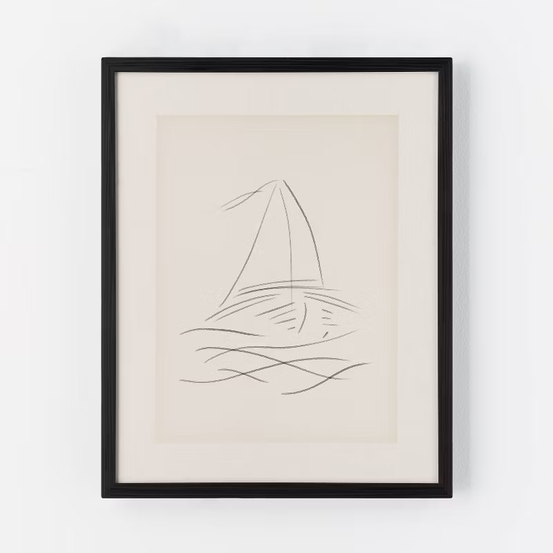 16" x 20" Boat Sketch Framed Wall Poster Prints Tan - Threshold™ designed with Studio McGee | Target