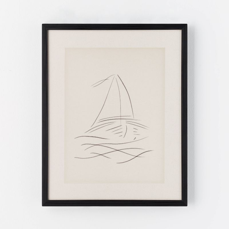 16" x 20" Boat Sketch Framed Wall Poster Prints Tan - Threshold™ designed with Studio McGee | Target
