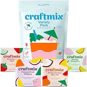 Craftmix Variety Pack, Makes 12 Drinks, Skinny Cocktail Mixers, Mocktails Non-Alcoholic Drinks - ... | Amazon (US)
