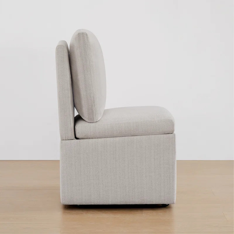 Bralan Upholstered Armless Dining Chair with Casters | Wayfair North America
