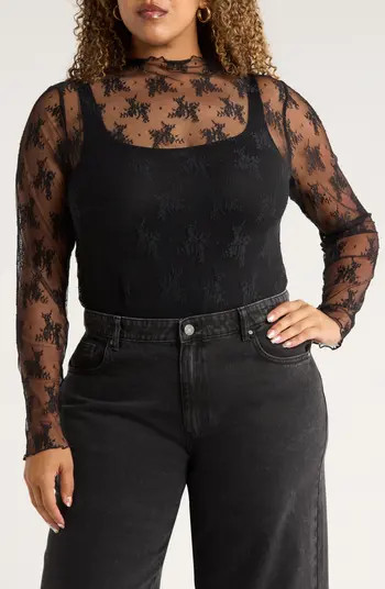 Treasure & Bond Sheer Lace Top | Nordstrom | Nordstrom