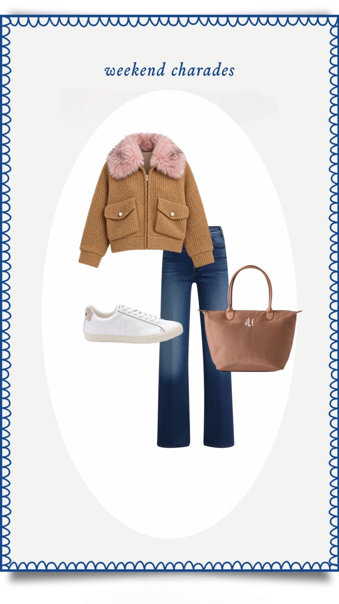 Casual fall outfit featuring the most cozy sweater, white sneakers, comfy denim for women, and of course - the best everyday tote bag!