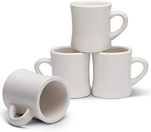 Serami Classic Cream White Diner Mugs for Coffee with 11oz Capacity, Set of 4 | Amazon (US)