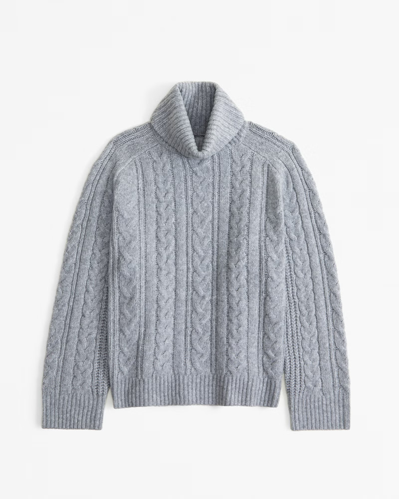 Women's Cable Knit Turtleneck Sweater | Women's New Arrivals | Abercrombie.com | Abercrombie & Fitch (US)