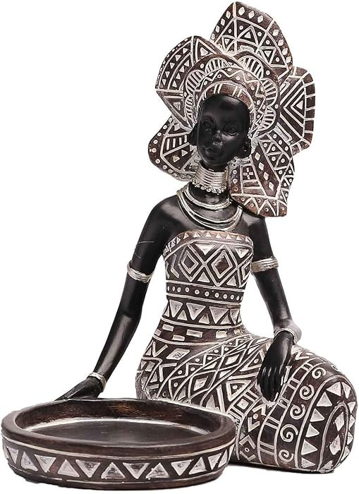 African Lady Figurine Candle Holder with African Tribal Totem for Wedding,Church,Holiday Decor-Af... | Amazon (US)