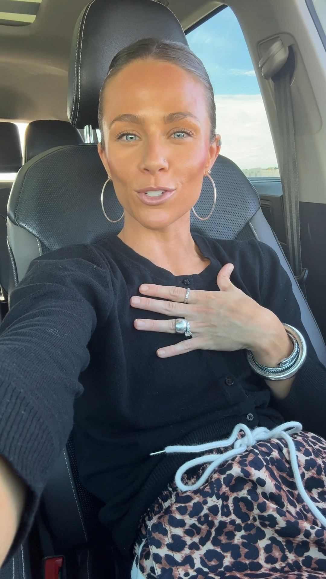 Statement pants, but make them comfy.✨ These leopard print wide-leg track pants are giving all the Y2K vibes and im into this fall trend!! Easy elastic waist + relaxed fit = the perfect mix of lounge and street style. Pair with a blazer, cropped tee, or oversized sweater to make them pop. Wearing XS. 

#LTKStyleTip #LTKFindsUnder50 #LTKActive