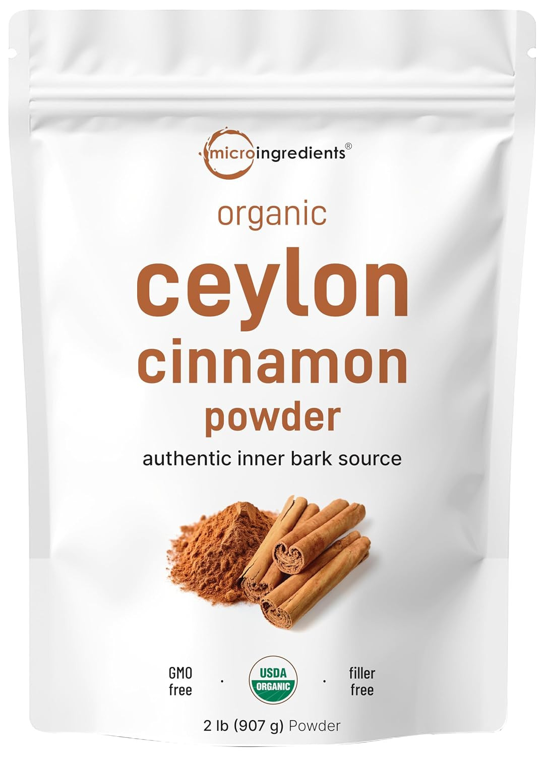 Micro Ingredients Organic Ceylon Cinnamon Powder, 2 lb Sri Lanka Source | True Cinnamon for Spice & Seasoning | Great for Baking, Cooking, & Drinks | Additive Free, Non-GMO | Amazon (US)