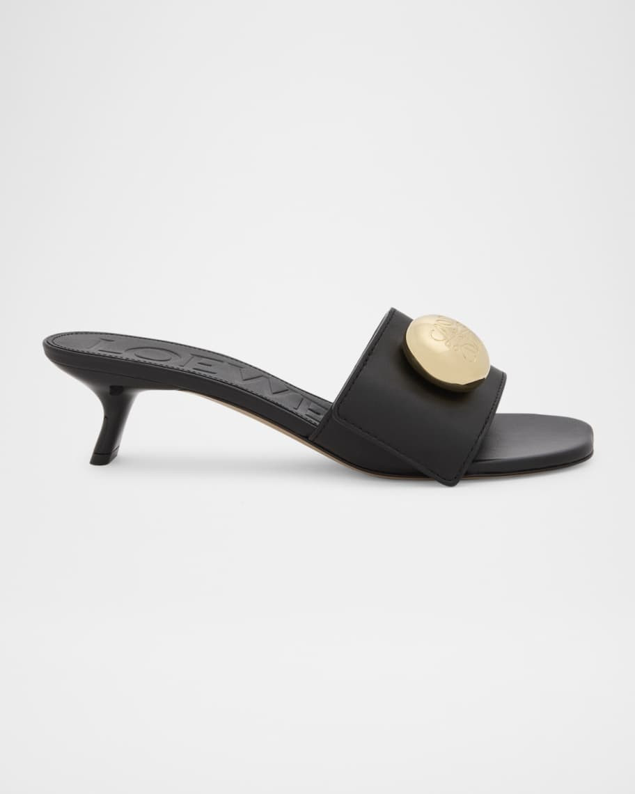 Loewe Pebble Leather Slide Sandals | Neiman Marcus
