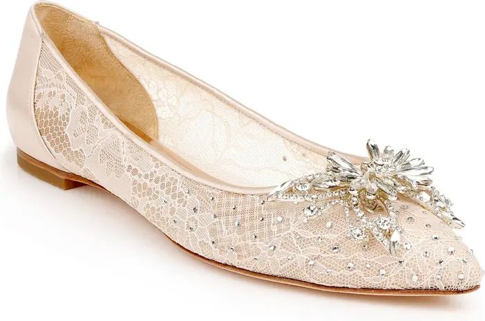 Badgley Mischka Collection Kaitlin Pointed Toe Flat | Nordstrom | Nordstrom