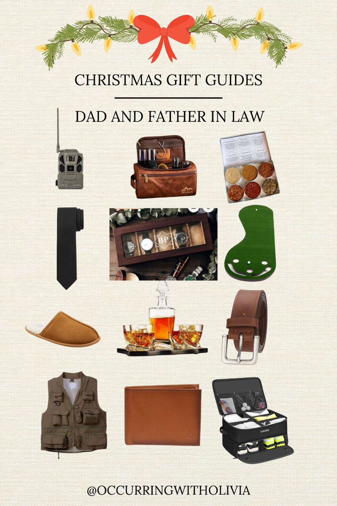 Christmas Gift Ideas for Dad and Father in Law

Golf Sports Hunting Trail Camera Slippers Lougewear Putting Green Decanter Set Belt Tie Wallet Fishing 

#LTKMens #LTKGiftGuide #LTKHoliday